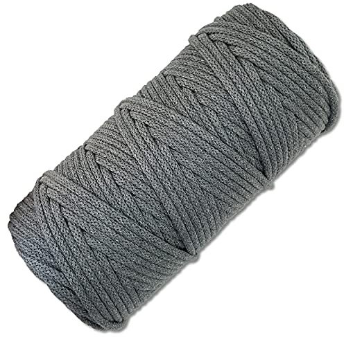 Baumwollkordel 100 Meter in 5 mm Makramee Kordel Baumwollseil Schnur Basteln DIY Schnur Turnbeutel (Metall 054)