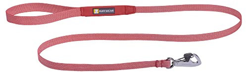 RUFFWEAR Hundeleine Hi & Light, Starke Leine, mit integrierter Aufbewahrungstasche und sicher abschließbarem Crux-Clip, kompakt zusammenklappbar auf Taschengröße, Salmon Pink