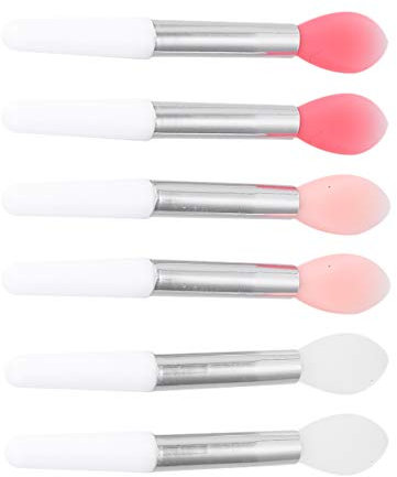 6pcs Portable Lip Brushes Multifunctional Makeup Brushes Single Lipstick Lip Gloss Eyeshadow Translucent Watermelon