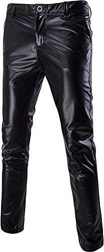 PARKLEES Nightclub-Hose für Herren in Metallic-Gold mit geradem Bein, Schwarz , 38