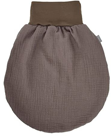 Lilakind“ Baby Musselin Strampelsack | Kleinkind Musselin Schlafsack | Made in Germany Braun Gr. XL
