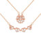 VU100 2 en 1 trèfle à quatre feuilles pendentif Lucky exquis collier magnétique coeur Brillant Cristal pendentif collier femme petite amie bijoux cadeaux(Or rose)