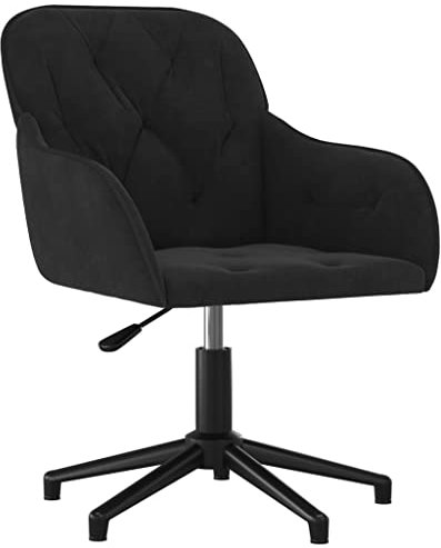 vidaXL Bürostuhl Drehbar Höhenverstellbar Chefsessel Drehstuhl Bürosessel Schreibtischstuhl Computerstuhl Gamingstuhl Büromöbel Schwarz Samt