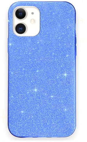 MHtech Glitter Case for iPhone 11, Bling Sparkle Shockproof Cute Sparkly Case Cover for Women and Girls. Protective Case for iPhone 11 (Blue)