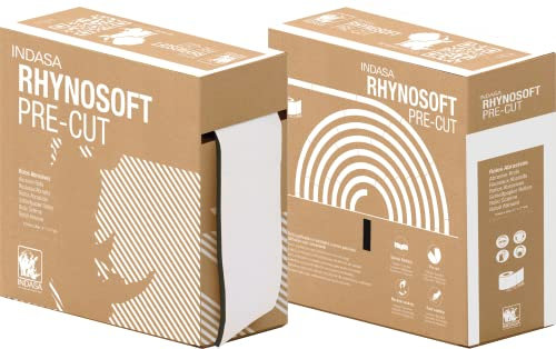 Indasa RHYNOSOFT PRECUT Rollen 115mm x 25m Körnung wählbar Schleifpapier Schleif Schwamm, Schleifblatt mit Schaumstoffunterlage auf Rolle Softrollen P800