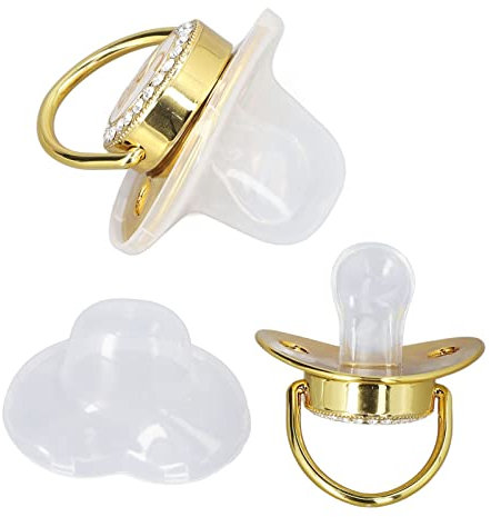 Kleinkind-Schnuller, Tragbarer Silikon-moderner Goldener Buchstabe-Schnuller-sicherer Vorzüglicher (B)