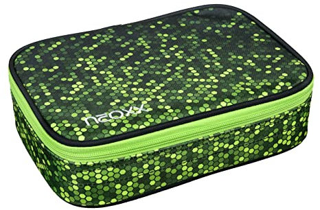 neoxx - Schlamperbox Dunk Pixel in My Mind – aus recycelten PET-Flaschen – Platz für EIN Geodreieck – Stifte Flap mit 26 Stifteschlaufen – ca. 23,5 x 17 x 6,5 cm – für Jungen und Mädchen