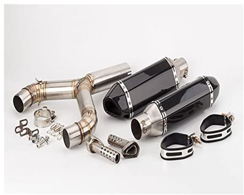 Marmitta Slip-On In Fibra Di Carbonio Per Aprilia Shiver 750 Per Shiver750 Silenziatore Di Scarico Completo Per Moto Tubo Di Contatto Centrale Moto Scarico(Colore:8)