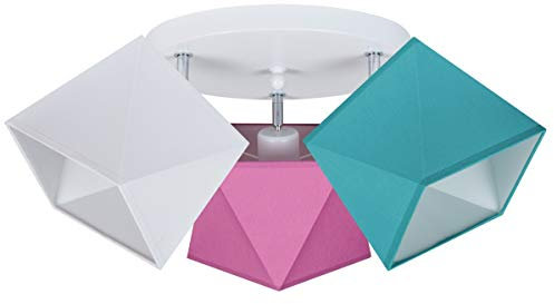 alfalux Deckenlampe Mit 3 Lampenschirmen LED Deckenleuchte Leuchte Lampe Wohnzimmerlampe Schlafzimmerlampe Holz Kinderzimmer Wohnzimmer Schlafzimmer Badezimmer Küche Deckenleuchten WEROTU-PR3030WE