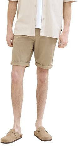TOM TAILOR Herren Slim Chino Bermuda Shorts mit Stretch, 11018 - Chinchilla, 40