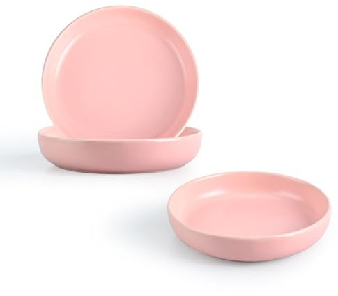 SPUNKYJUNKY Katzennäpfe 3 Stück Futternäpfe Keramik Fressnapf für Katzen (Rosa)