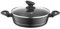 FLORINA Olla de Aluminio (1,3 l) I 20 cm I Olla con Tapa de Vidrio DELUX I Medidor y Revestimiento Antiarañazos I Cazuela Induccion I Apta para Cocina de Inducción, Gas y Eléctrica (Negra)