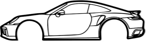 Wanddekoration, Autozubehör, Metall Wanddeko, Geschenke für Herren, Auto Dekoration, Porsch 911 Raumdekoration, Porsch Zubehör, Porsch Design (60x17cm)
