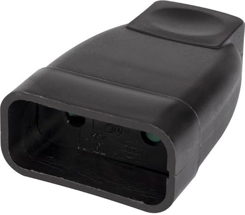 Fiche électrique - Plate - Dhome - 2P - 6 A - Femelle - Noir