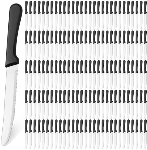 Zhehao 150 Pcs 8.39 Inch Steak Knife Sets Stainless Steel Serrated Edge