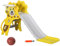 AIYAPLAY Toboggan Enfant Panier Basket pour Enfant 18 à 36 Mois Usage intérieur extérieur Charge Max 25KG dim. 131L x 50l x 74H cm Ballon + Pompe incluses HDPE Jaune Gris