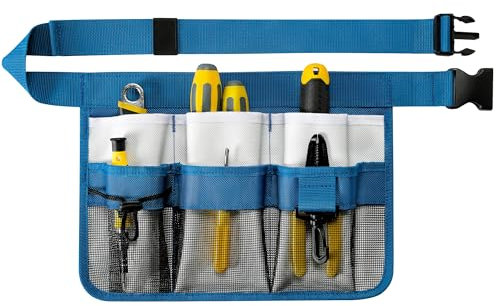 winhunt Werkzeug-Gürteltasche mit Mehreren Taschen, Arbeitswerkzeug-Gürtel mit Kleinteilehaken für Gartenscheren, Schraubenschlüssel, Hämmer, Schraubendreher (Blau)