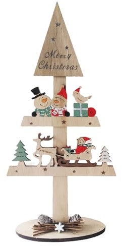 Mini Albero di Natale Staffa per Albero di Natale in Legno Albero di Natale Artificiale Artigianato Natalizio in Legno per la Decorazione della Tavola di Natale Forniture per Feste