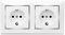 Enchufe Doble de Schuko, Enchufe de Pared, Toma de Corriente Doble, Enchufe para Montaje en Superficie, 10AX,16A,250V, Ideal para el Hogar y la Oficina