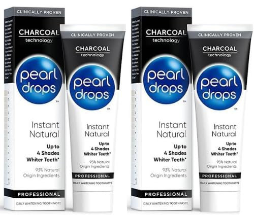 2 Pack Bundle -Hadco - Instant Natural Professional Daily Toothpaste with Charcoal - Up to 4 Shades Whiter - (75ml) (Pack of 2).
