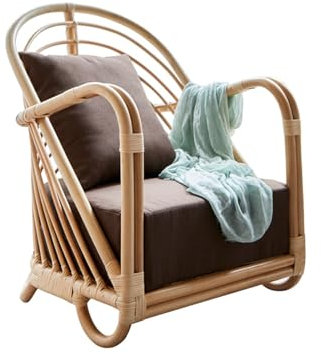 CYairong-22 Rattan Hängesessel Rattanstuhl, geflochtener Korbsessel mit Sitzkissen, modernes Loungemöbel Hängender Rattan-Stuhl