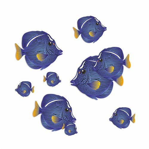 Blue Discuss - Adesivi resistenti all'acqua e alle intemperie, 0% di trasparenza, motivo: pesci tropicali, segni di copertura, decorazione da parete, auto e progetti per la casa (Discussione blu)