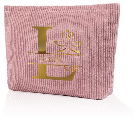 Sac Cosmétique pour Femmes Sac Cosmétique Personnalisé avec Initiales Nom Sac de Lavage Sac de Voyage Vanity et Trousses à Maquillage (#2)