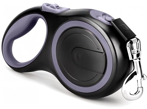 Retractable & Extendable Dog Lead/Leash, 8m Extra Long for Medium to Large Breeds Up to 110 lbs (50 kg) (Grey)