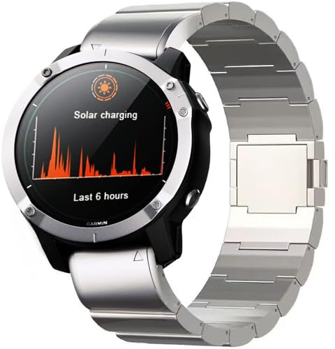 synsing Magnetisches Titan Armband 26mm Metall-Schnellverschluss Armband Kompatibel mit Fenix 8 51mm/Enduro 3 51mm/7X Pro/6X Pro/7X Solar/7X Sapphire Solar