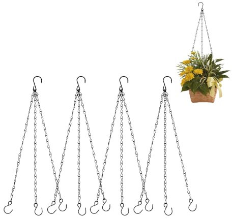 Pack Of 4 Ketten Blumentöpfe zum Aufhängen Hängender Blumentopf Blumenampel Aufhängung Kette zum Aufhängen Metallkette zum Aufhängen Blumentopf Hängend Blumenampel Hängend Außen Hängende Blumentöpfe
