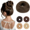 Benehair Haarteil Mit Gummiband Dutt Haarteil Haargummi Mit Haaren Synthetisch Haarverlängerung Haardutt Messy Bun für Damen Mädchen(Hellbraun, 55g)