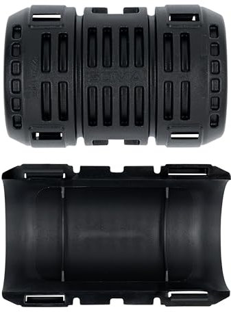 Raccordo per tubo corrugato M25 - Manicotto nero, 4 mezzi terminali (per 2 raccordi), resistente agli urti, antistatico, senza alogeni, resistente alle temperature da -20 °C a +80 °C