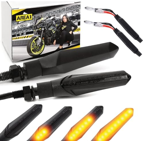Area1 LED Blinker + Widerstände für SV 650, A, SV 650 X, GSX-8S, GSX 125 600 750 1250, Inazuma, GSX-S 125 950 1000 F Katana, GSF Bandit GSF 650 750 1200 1100 1250 S (V1 / 2 Blinker + 2 Widerstände)