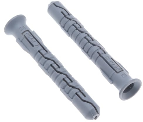 8mm x 100mm Chevilles murales Longues en Plastique pour vis, Ancrages Expansion en Nylon pour Une Fixation sécurisée dans la Brique, Le béton et Les Murs (50pcs)