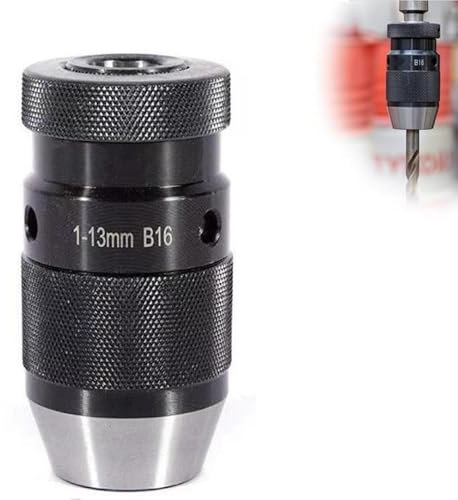 Uadme Mandrin Perceuse B16 avec Plage de Serrage 13mm, Mandrins de Perçage Tour Auto-Serrant, pour Perceuse à Colonne, Fraiseuses, Tours
