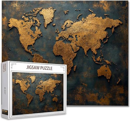 Puzzle 4000 Teile Weltkarte DIY Klassische Puzzle Erwachsene Holzpuzzle EIN Herausforderndes RäTsel Trainieren Gehirn Denken Compact Box Mit Poster, Puzzlespiele Die Ganze Familie 87.5x141.5cm K-3