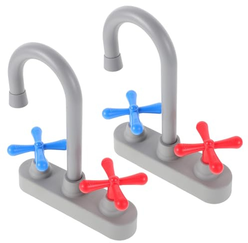 UPKOCH 2 Stück Küchenarmaturen aus Kindersicherem Kunststoff Realistischer Wasserhahn für Spielküchen Ersatz Zubehör für Jungen und Mädchen Rollenspielzubehör