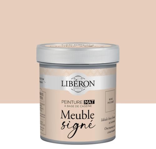 Libéron Peinture Meuble Signé MAT Rose Poudré 500ml | A Base de Caséine - Peinture Bois Intérieur - Haut Pouvoir Couvrant - Décoration et Rénovation Meuble et Objets - 32 Teintes