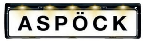 Aspöck LED Kennzeichenhalter FLEXLED 12 V Nummernschildhalter 0,8 m | IP69K wasserdicht, ADR Zone 2 für Gefahrgut. Ideal für Lkw, Anhänger, Abschleppwagen und Fahrradträger bei Nacht.