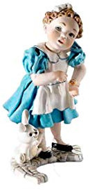 Statue aus Porzellan Alice im Wunderland - Puppe aus Porzellan Elegante handwerkliche Dekoration Kunsthandwerk Vicentina - Made in Italy