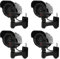 NONMON 4 Pack Solar Betriebene Simulierte Dummy Surveillance Sicherheit Kameras Schwarz