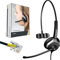 GEQUDIO Cuffie telefoni adatto a Mitel Aastra Fanvil Poly/Polycom e Gigaset telefono con connettore RJ - Cuffie e microfono Cuscinetti di ricambio - 60g di peso (1-altoparlante)