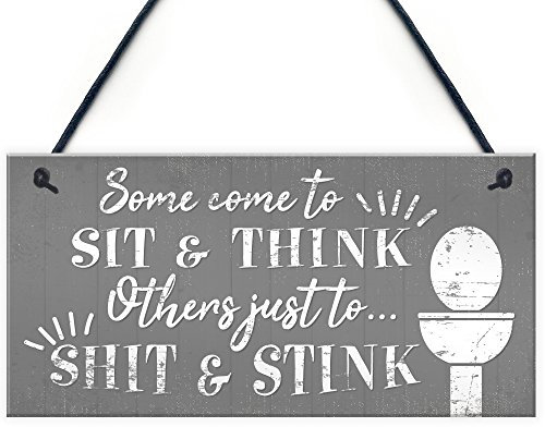 RED OCEAN Come To Sit Funny BATHROOM Signs Shabby Chic Door Plaque for Toilet Bathroom The Loo