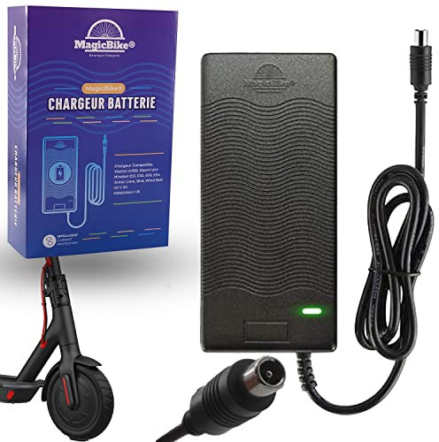 MagicBike® Ladegerät Adapter Batterie für Xiaomi M365 Elektroroller/Segway/Ninebot ES1 / ES2 42v 2A - für Entsafter Limette, Vogel, Wind, Schraube - EU-Stecker - Smart Charger