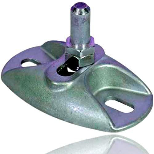 Déco Fer Forgé-Crapaudine INOX- A Visser Reglable 98 mm par 58 mm-Porte Portail Portillon Battant-1 Pieces Base CARRÉ pour Tube- Axe Tige Haute diam 12 mm- Utilisation Facile Garantie Confort Robuste