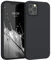 kwmobile Hülle kompatibel mit Apple iPhone 12 Pro Max Hülle - weiches TPU Silikon Case - Cover geeignet für kabelloses Laden - Schwarz matt