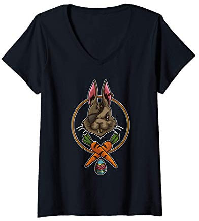 Femme Un pirate de Pâques veut voler des œufs T-Shirt avec Col en V