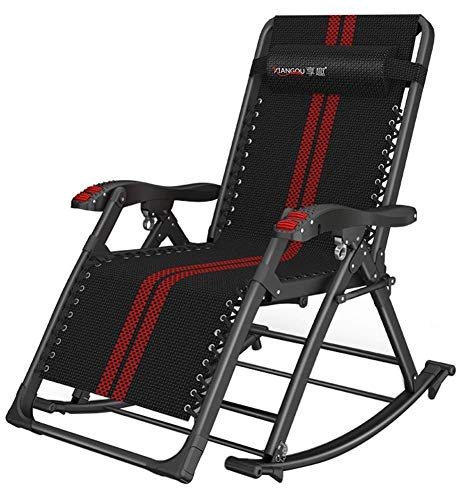 Sywlwxkq Sun Loungers Garden Schaukelstuhl Patio Liege Klapp Camping Liegestuhl Mit Kissen Rasen Outdoor Büro Strand Tragbarer Stuhl Stützt 200kg