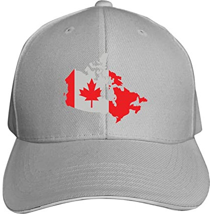 Canada Flag Dad Cap Unisex Bequem Atmungsaktiv Sonnenkappen, grau, 6 7/8/7 3/8
