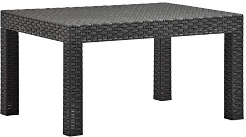 vidaXL Gartentisch Outdoor Möbel Leicht Kaffee Tee Couch Lounge Beistelltisch Esszimmer Küche Abendessen Schreibtisch Anthrazit PP Rattan